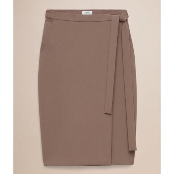 Aritzia Wilfred Bonneton Wrap Skirt Mocha Tan Brown Size Small - Picture 1 of 7